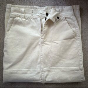 Cream utility midi skirt